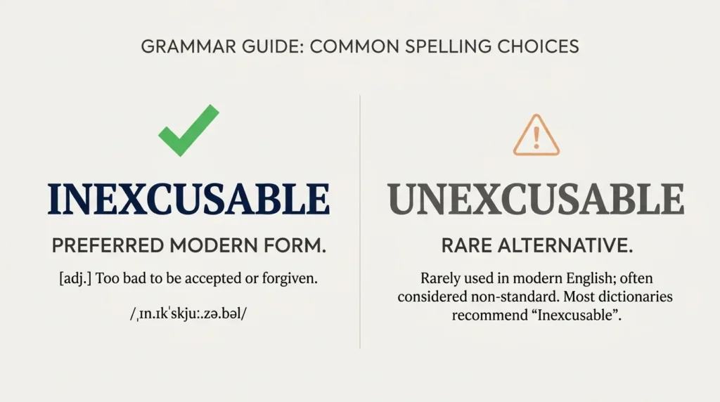 Inexcusable vs Unexcusable: Which Is Correct?
