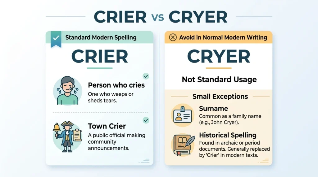 Crier vs Cryer in Real English