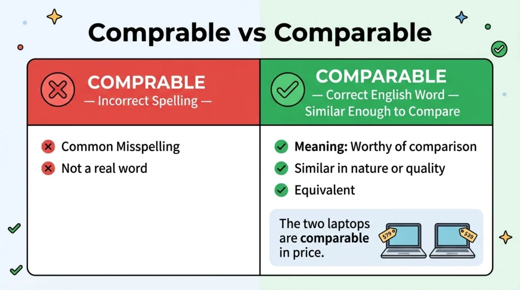 Comprable vs Comparable in Real English