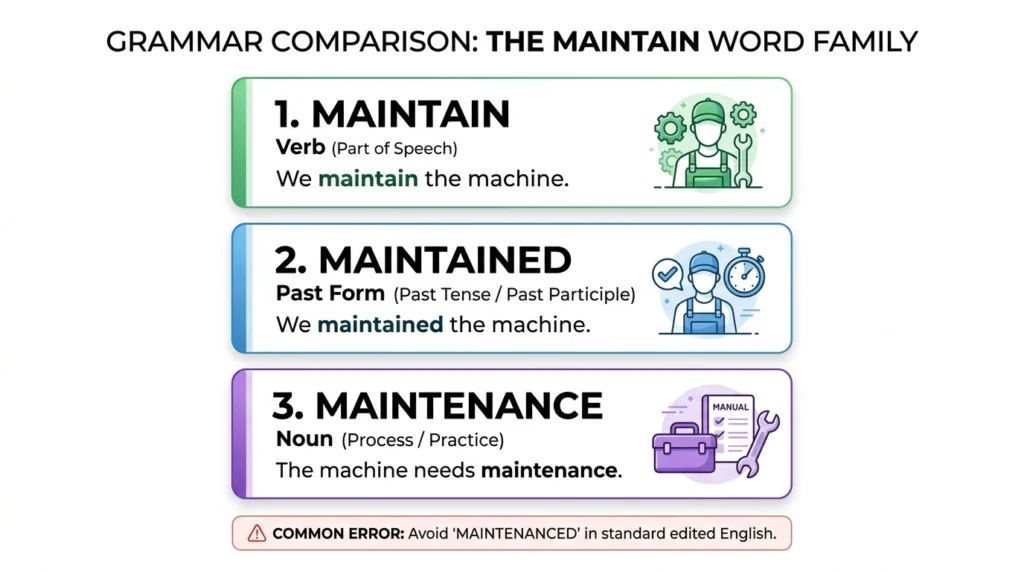 Maintained vs. Maintenanced Comparison Table