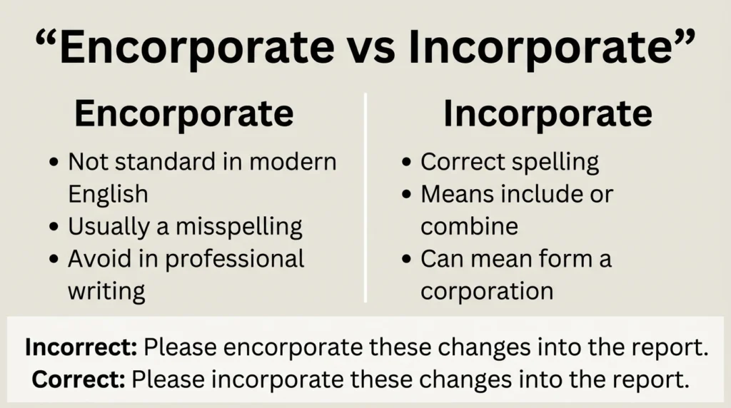 Encorporate vs Incorporate 