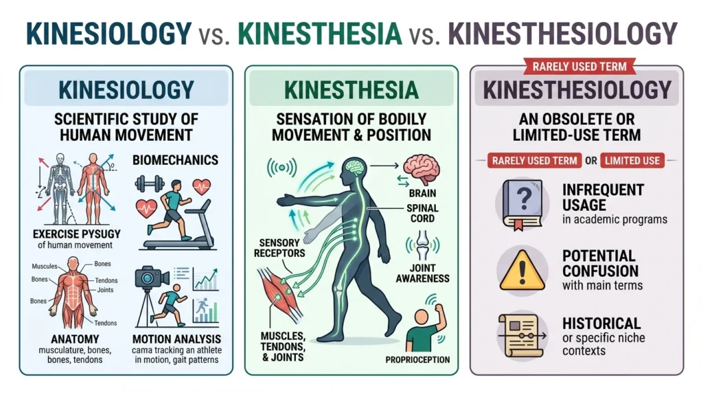 Kinesthesiology vs Kinesiology Comparison Table