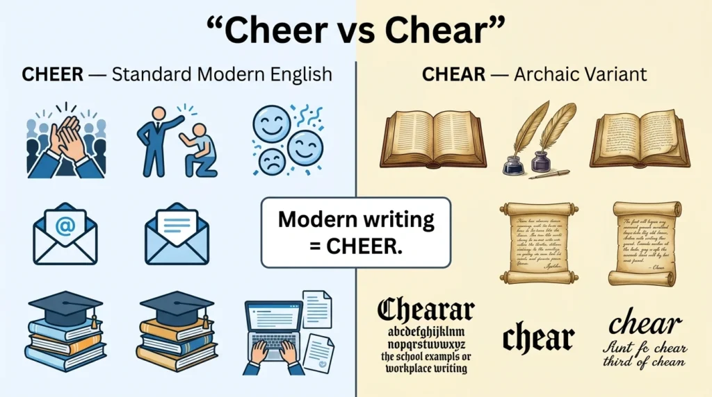 Cheer vs Chear in Real English