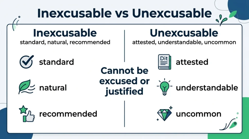 Inexcusable vs Unexcusable in Real English