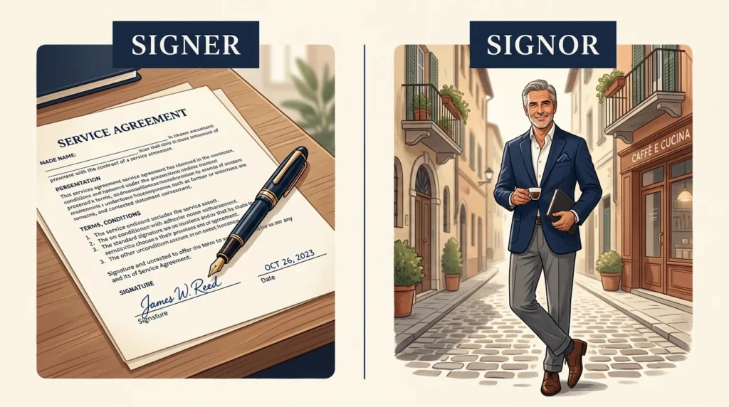 Signer vs Signor Difference: Meanings and Correct Usage