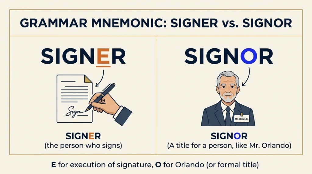 Signer Vs Signor