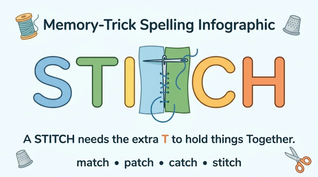Stich, Stitch, Sew, Seam, and Suture