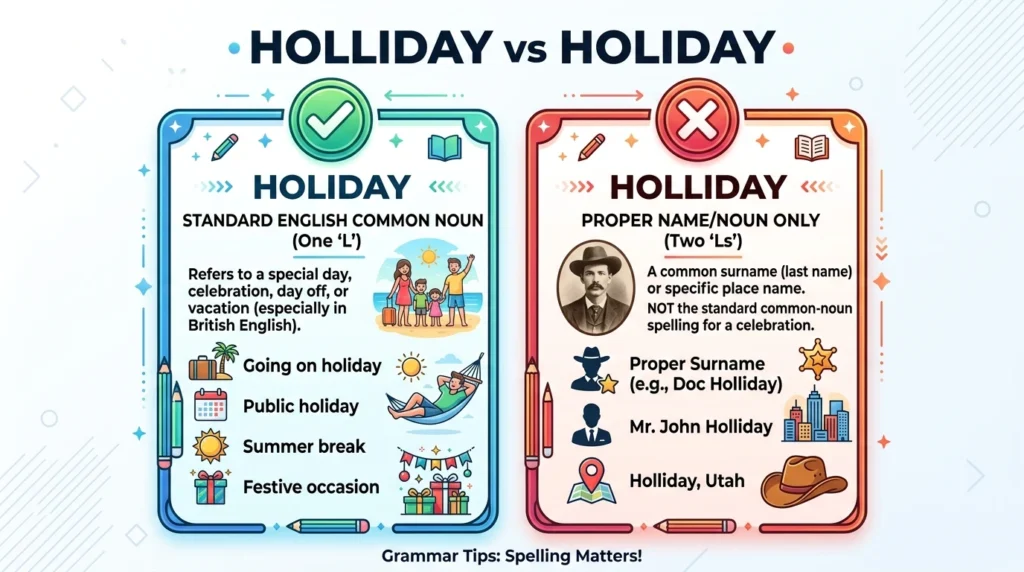 Holliday vs Holiday in Real English