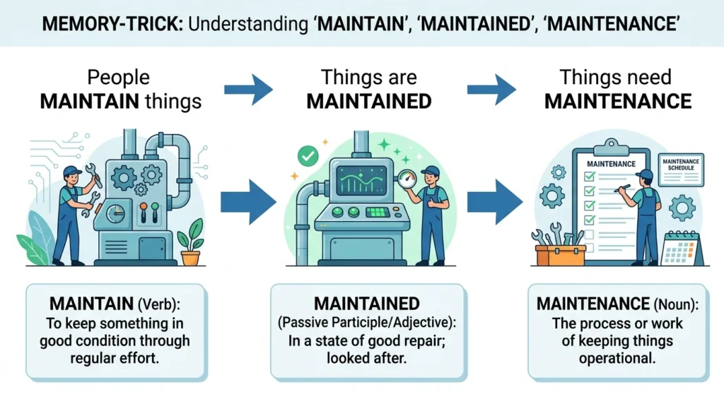 MAINtain it. MAINtained it. IMAINtenance it.