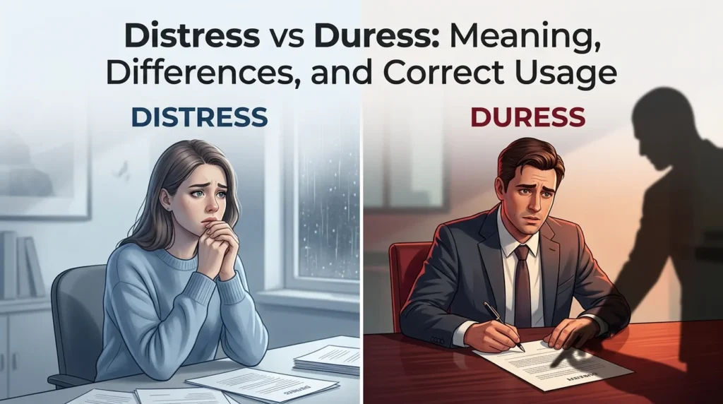 Distress vs Duress: Meaning, Differences, and Correct Usage