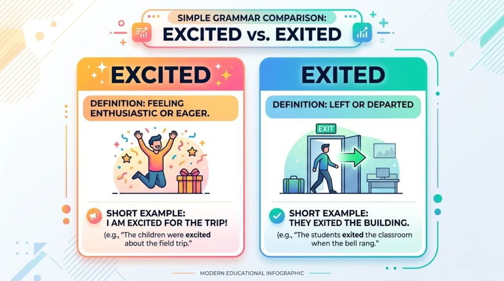 Excited vs Exited in Real English