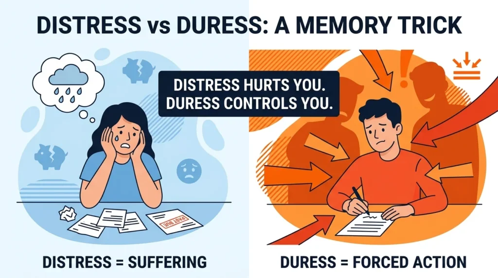 Distress vs Duress: Meaning, Differences, and Correct Usage