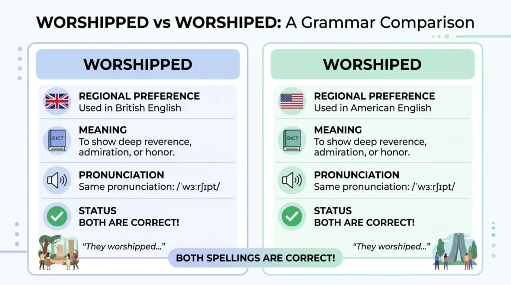 Worshipped vs Worshiped