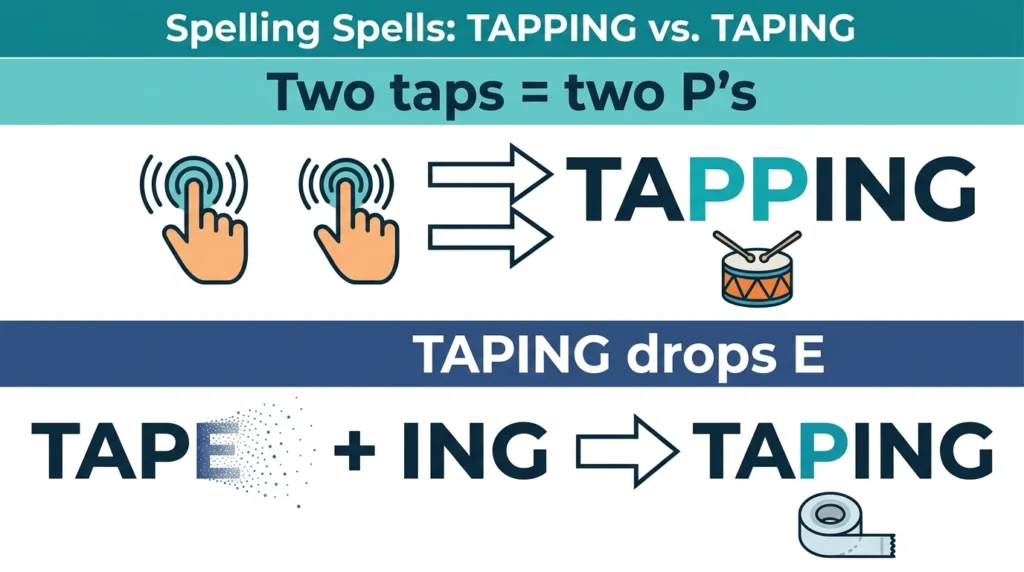 Tapping vs Taping in Real English