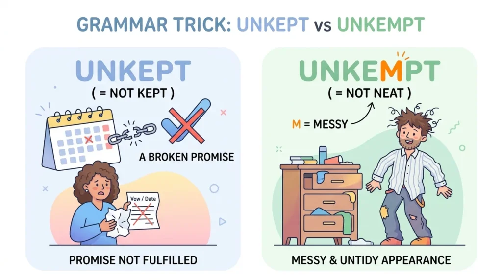Unkept vs Unkempt