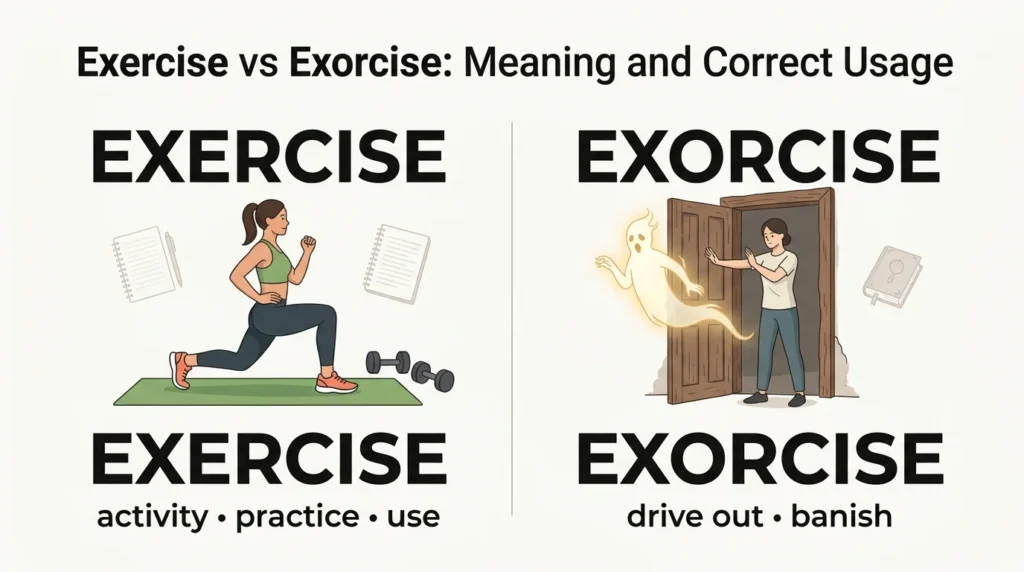 Exercise vs Exorcise: Meaning and Correct Usage.