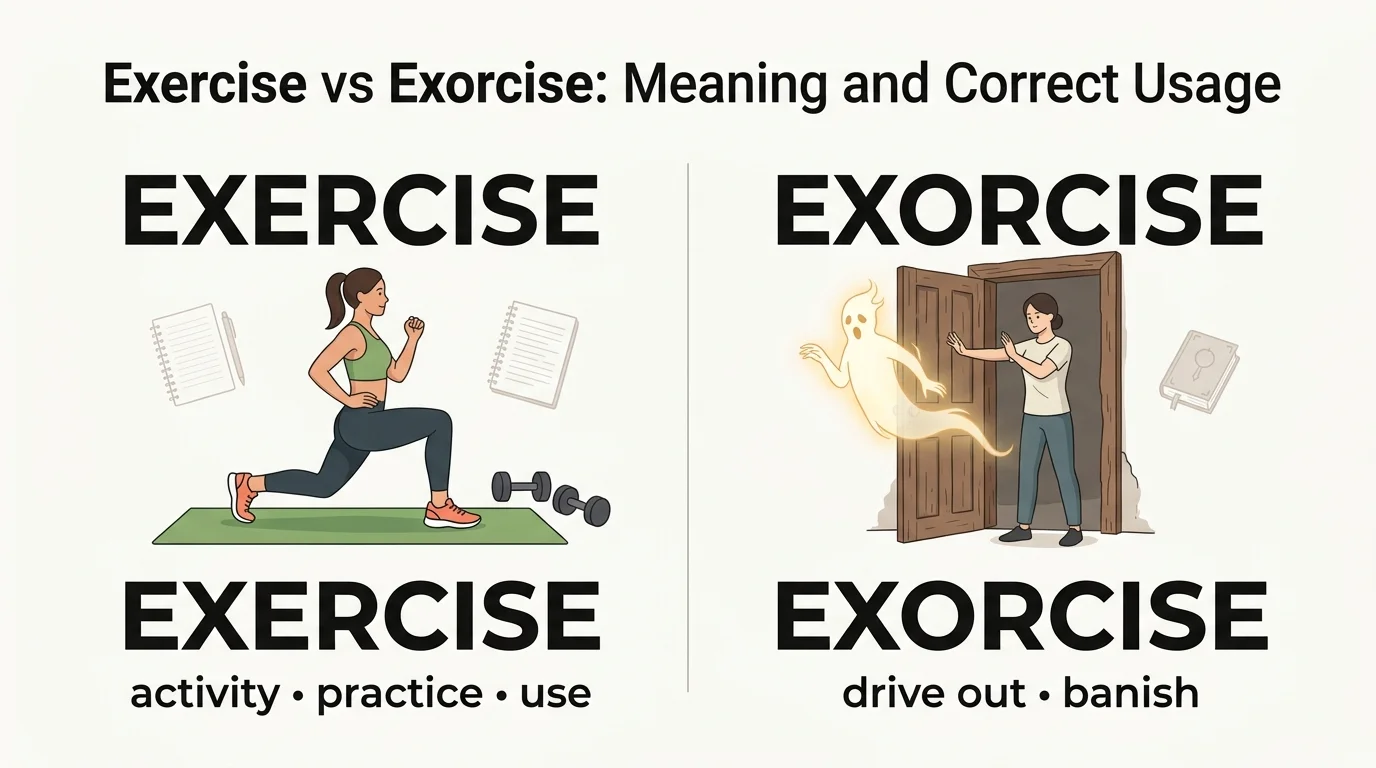Exercise vs Exorcise: Meaning and Correct Usage.