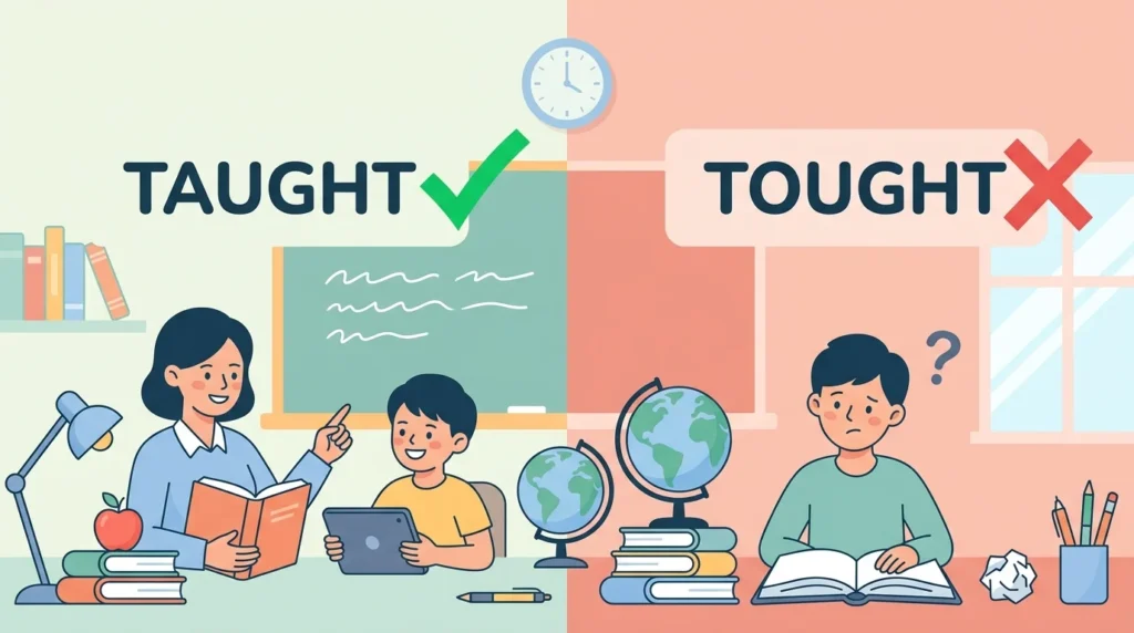 Taught vs Tought: Which Spelling Is Correct?