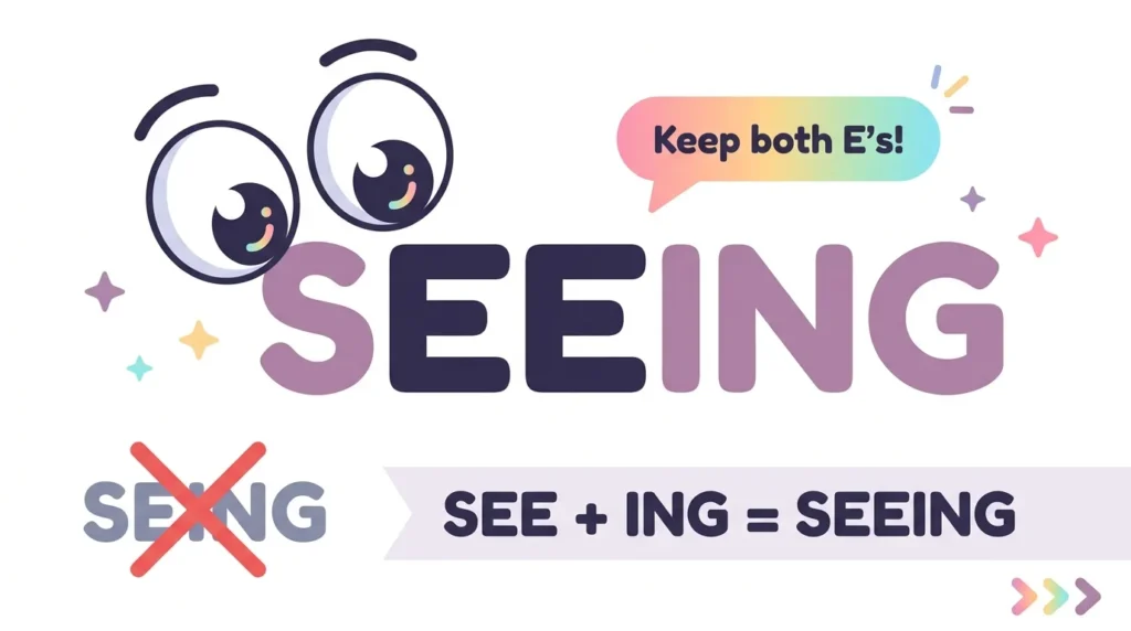 Confusing “seeing” with “seen”
