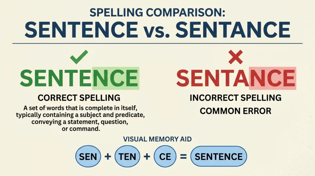 Sentence vs Sentance