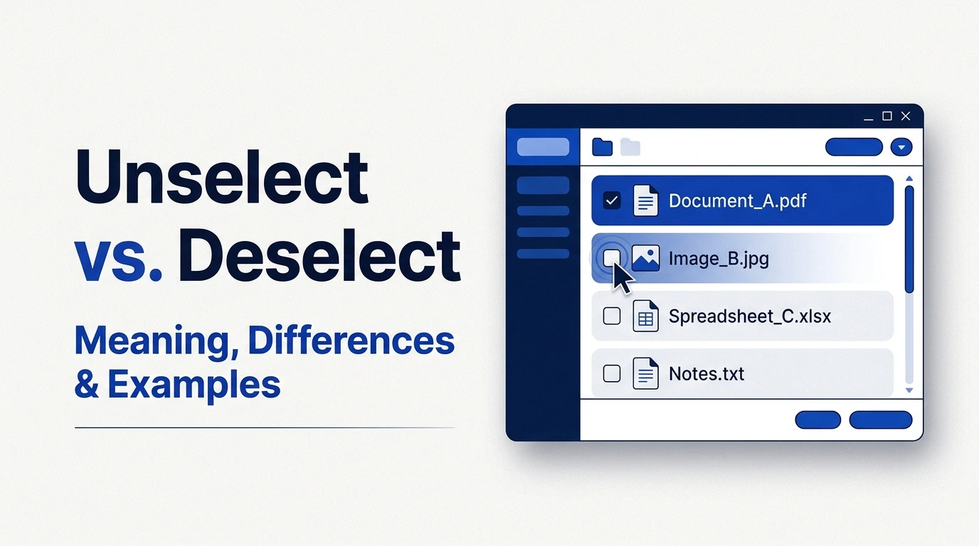 Unselect vs. Deselect: What Is the Difference?