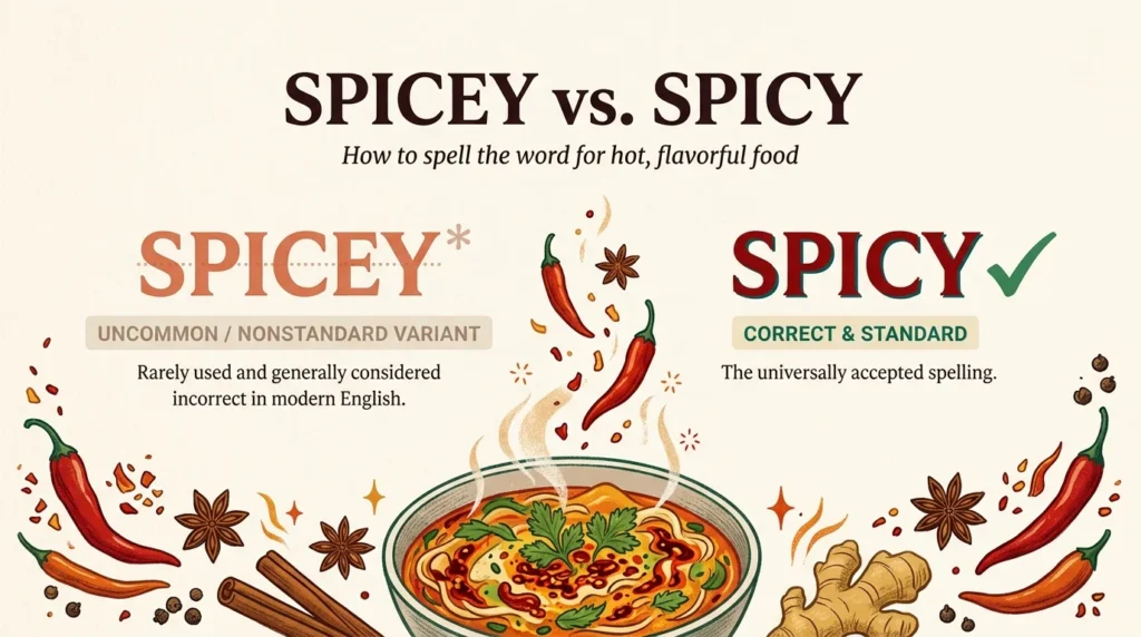 Spicey vs Spicy: Correct Spelling & Usage.