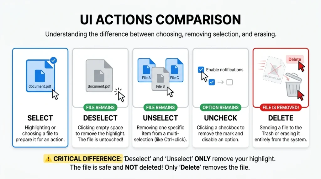 Unselect vs. Deselect