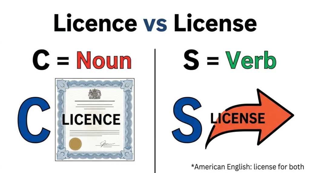 Licence vs License: British and American English.
