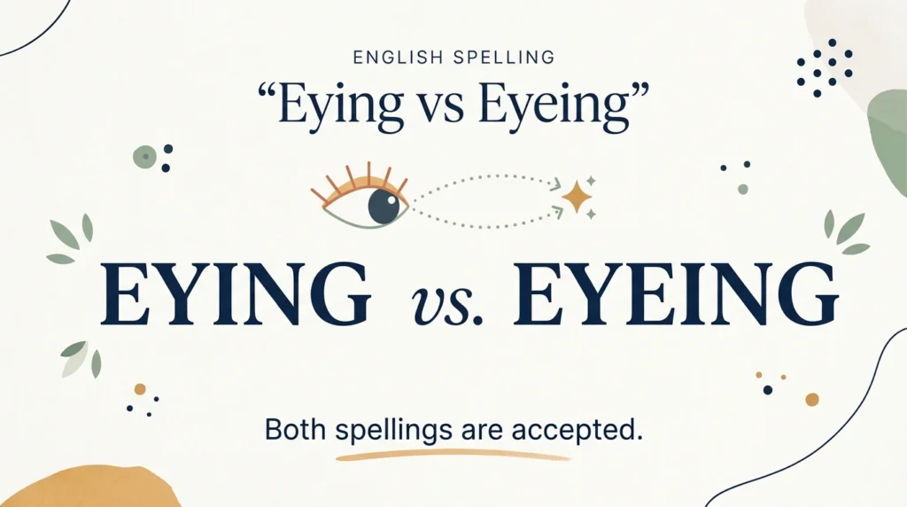 Eying vs Eyeing: Which Spelling Is Correct?