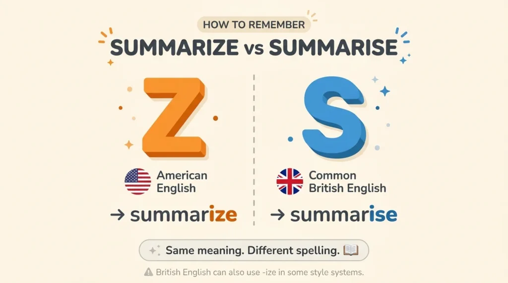 Summarize vs Summarise: Which Spelling Is Correct?