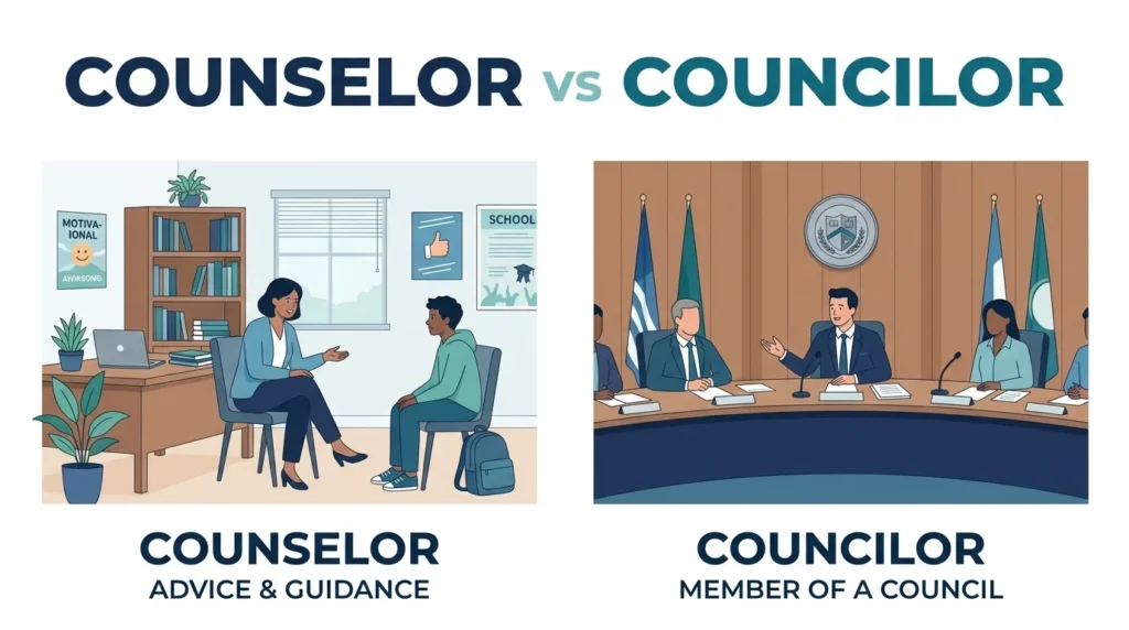Counselor vs Councilor: Meaning, Examples & Easy Trick.
