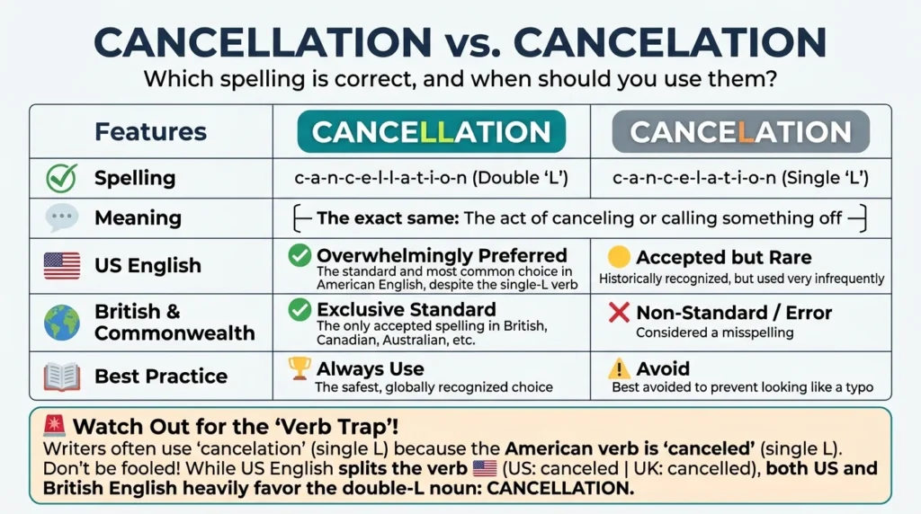 Cancellation vs Cancelation