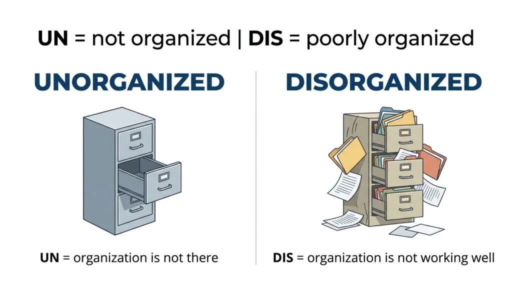 Unorganized vs Disorganized: What’s the Difference?